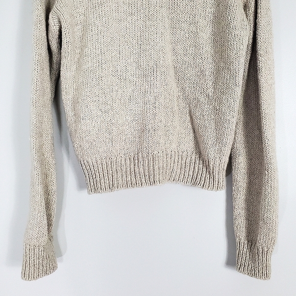 AGNES B PARIS WOOL/ALPACA BLEND ZIP CARDIGAN FAUX FUR COLLAR - Picture 7 of 11